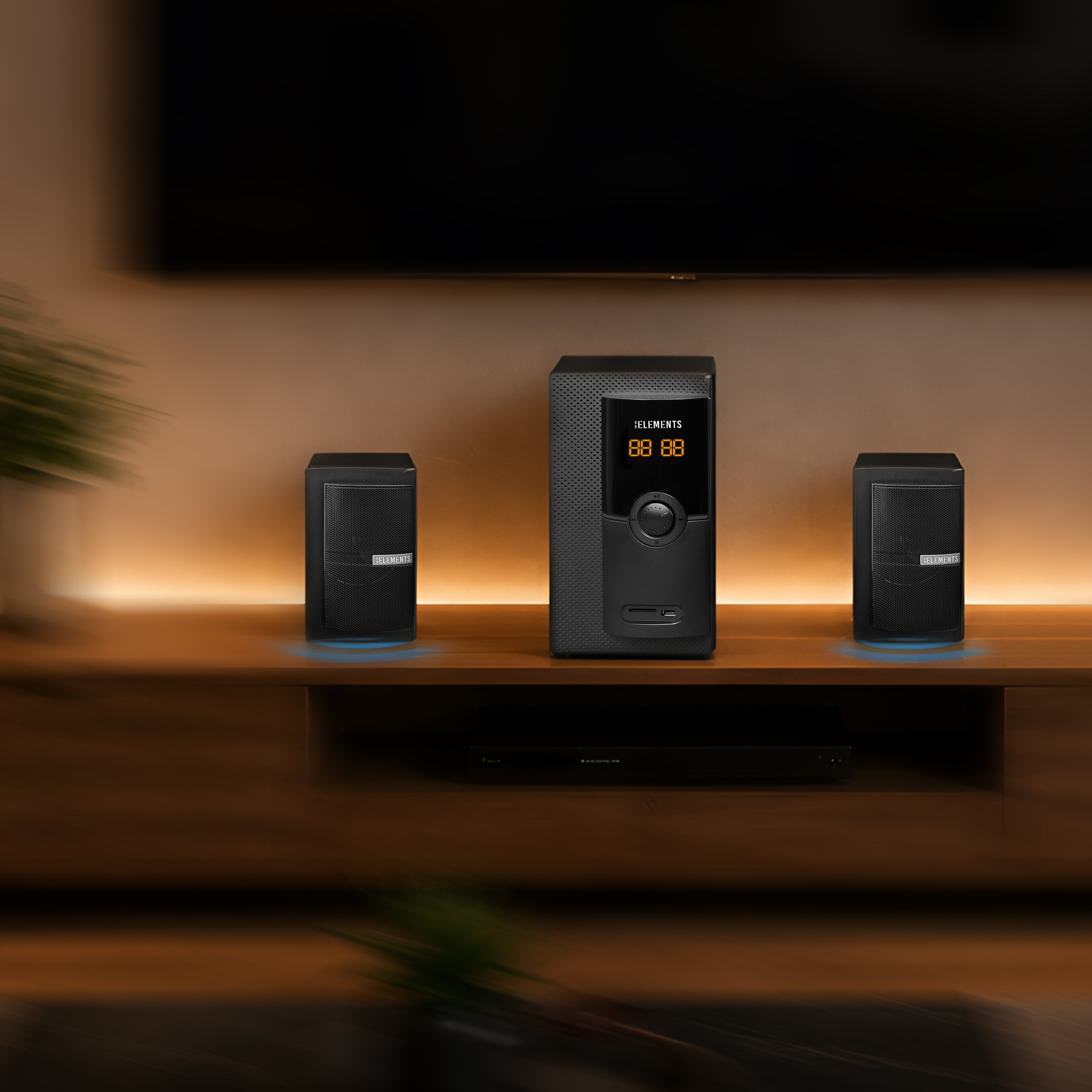 KB ELEMENTS 2.1 Multimedia Speaker System – 65W RMS, Bluetooth, FM Radio (EA24S)