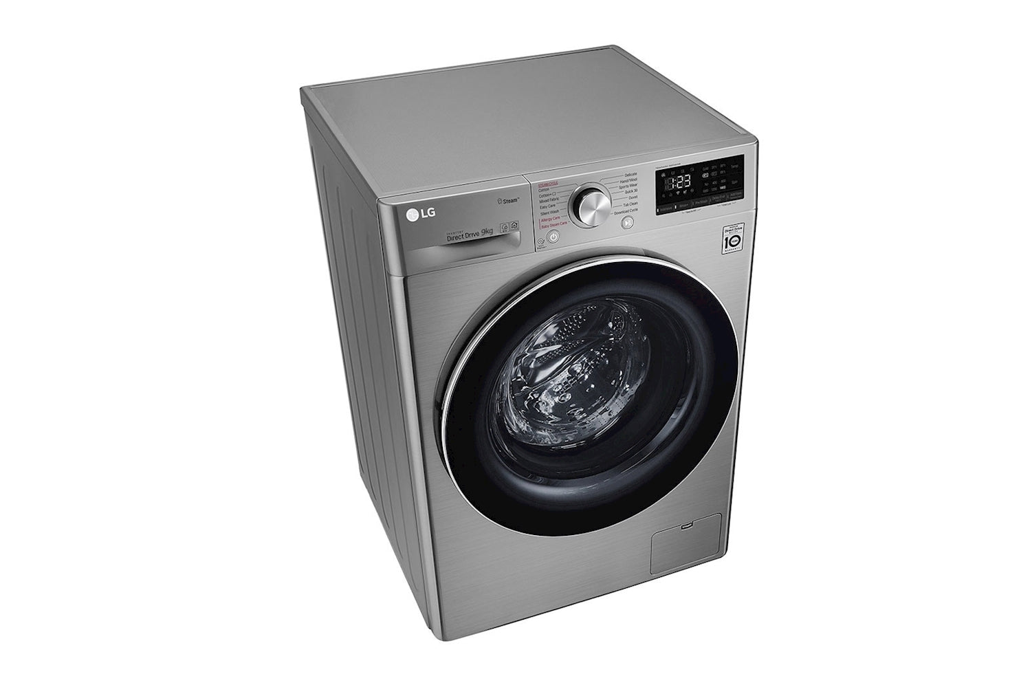 LG Frond Load Washer 9KG Steam Silver - Sealco