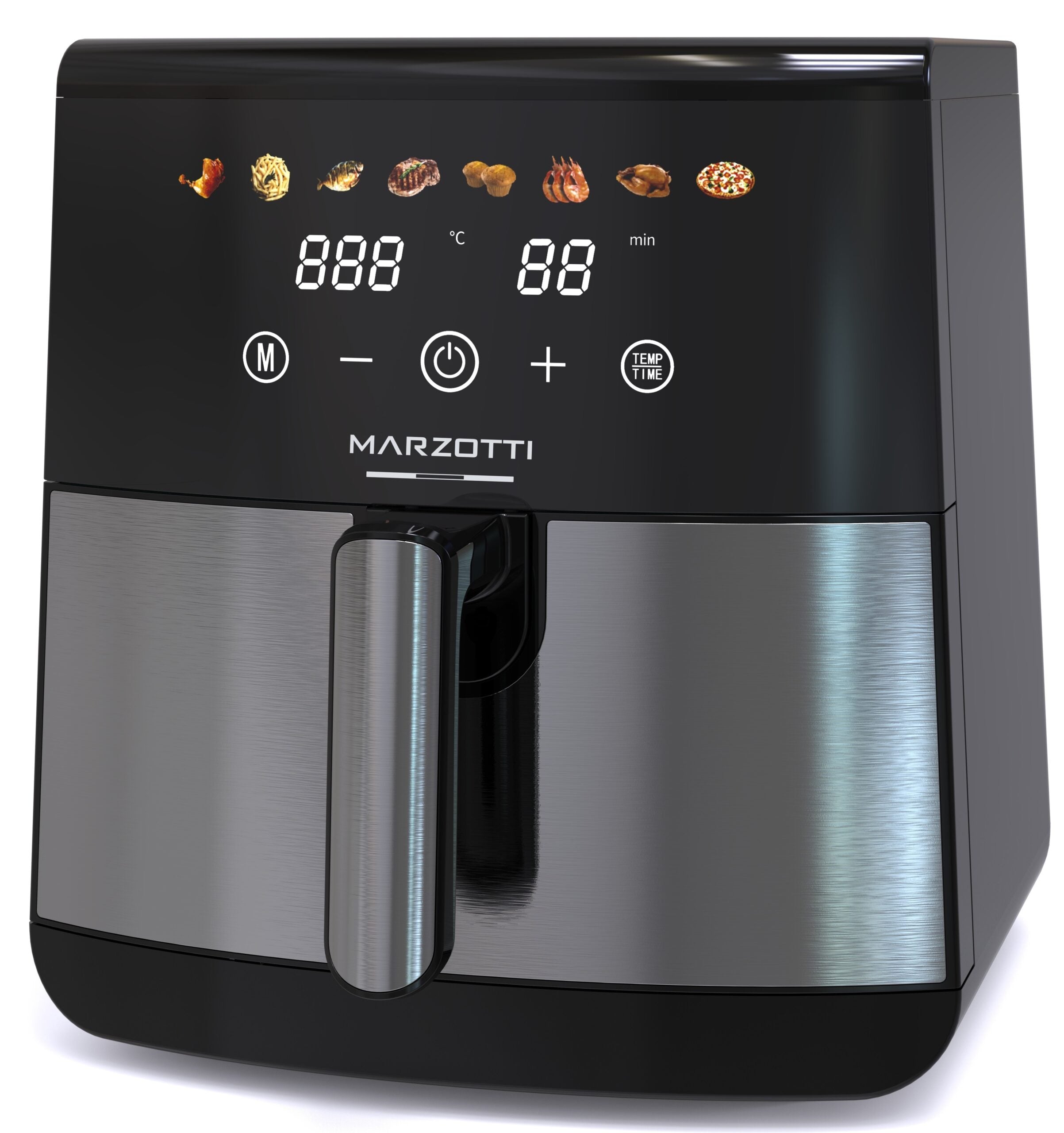 NEW Marzotti Air Fryer 1700W 8L Stainless Steel Colorful Touch Panel