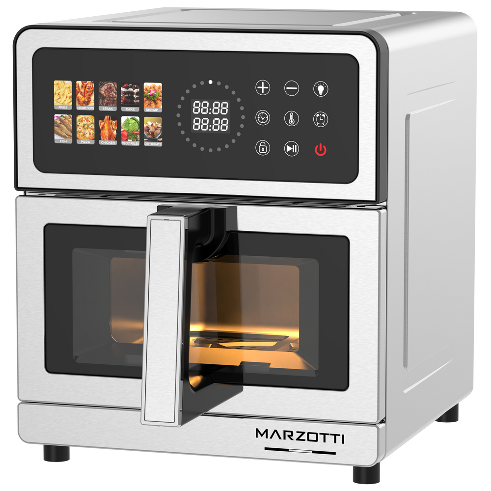 Marzotti Air Fryer 10L 1950W Stainless Steel Colorful Glass Panel 10 Functions Visual Tray